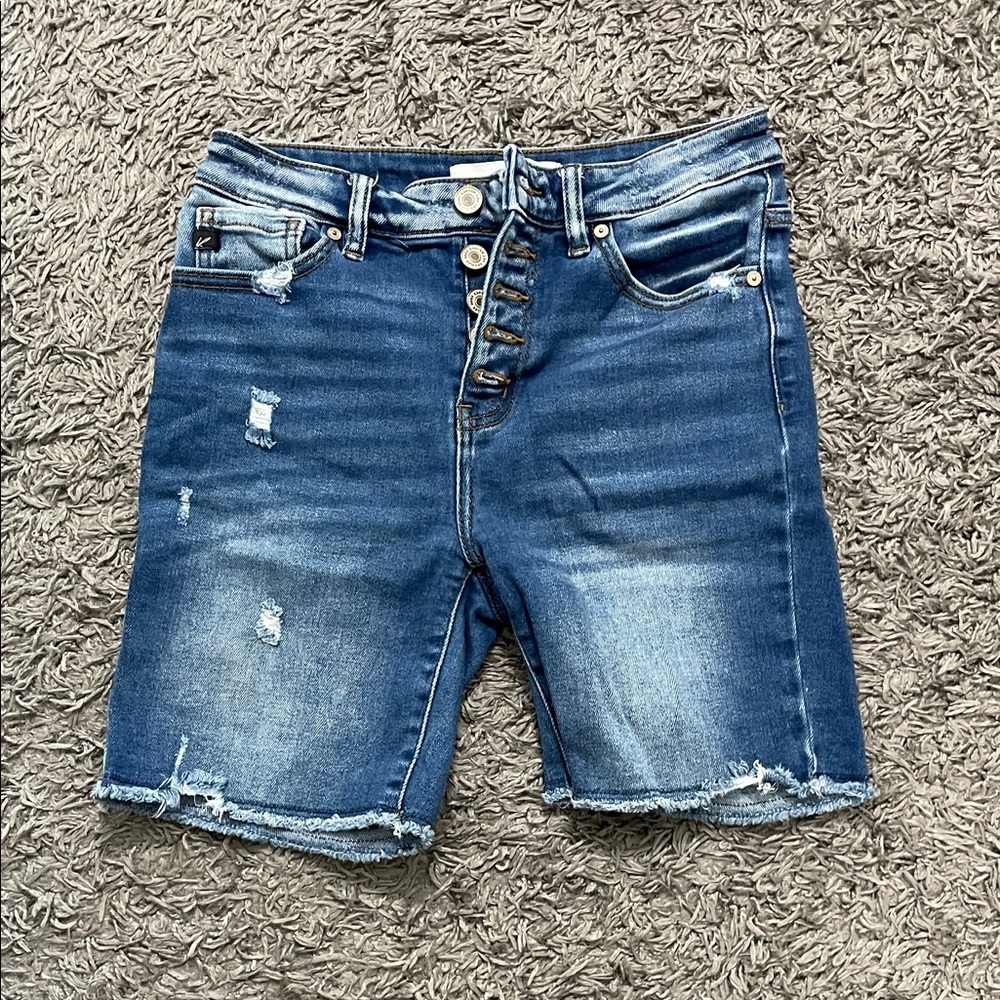 KanCan Blue Distressed Jean Shorts